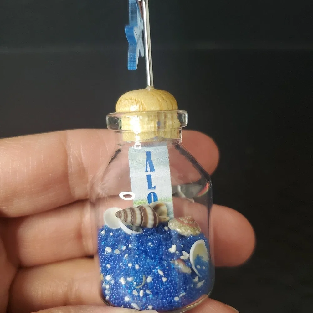 Miniature Beach In a Glass Bottle‎ ALOHA Hawaii Single Picture Photo Holder 4